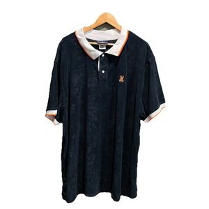 Psycho Bunny Black Short Sleeve Men's Polo Terry T-Shirt Size 3XL